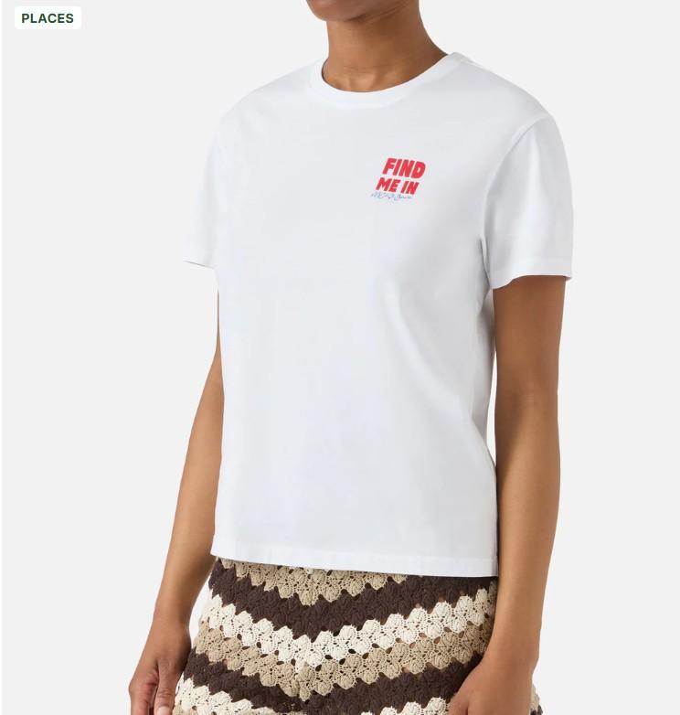 T-shirt Emilie bianca con stampa Find Me in Vacation EMI0001 08058L MC2 SAINT BARTH 