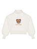 Sweater with teddy bear motif embroidery
