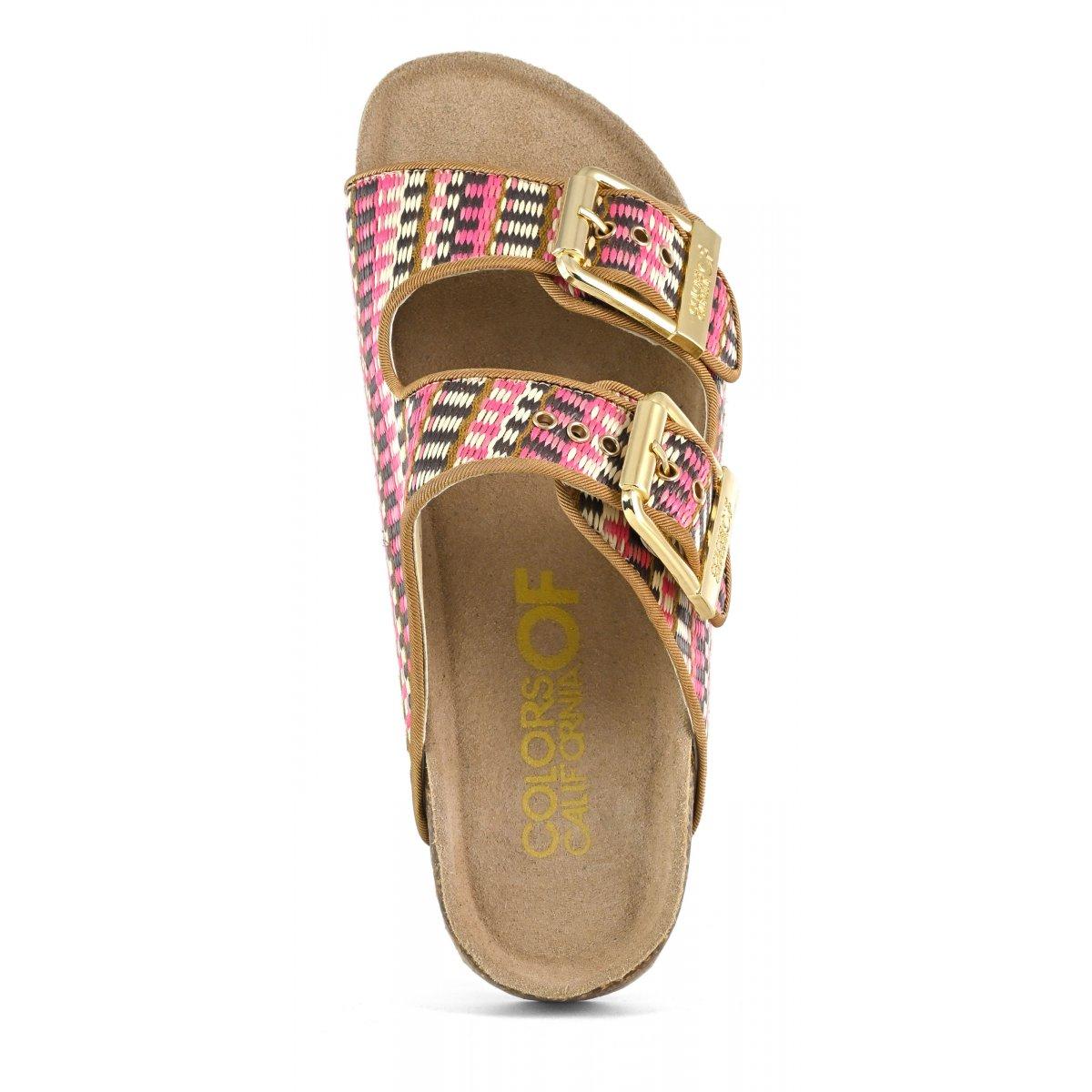Sandalo rafia con fibbie HCBIO500 PINKN COLORS OF CALIFORNIA 