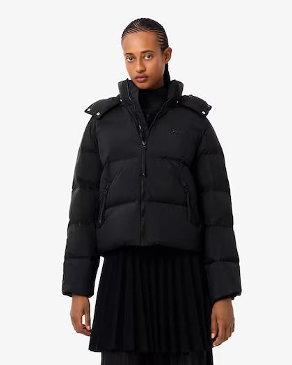 Piumino con cappuccio in taffetà relaxed fit BF3262 031 LACOSTE 