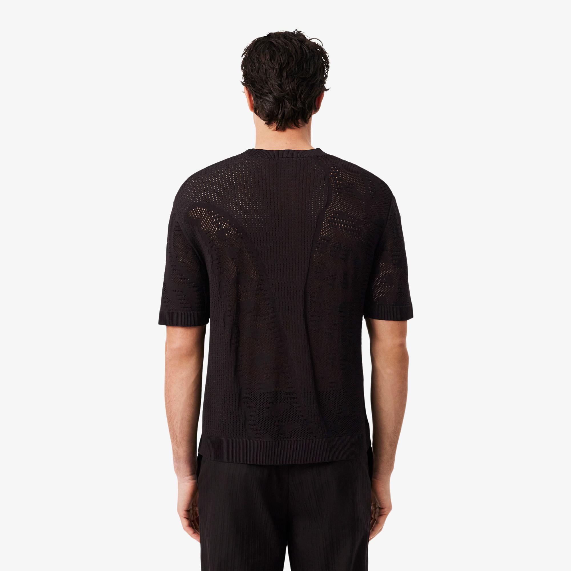 Maglione stampato a maniche corte relaxed fit AH0797 3LA LACOSTE 