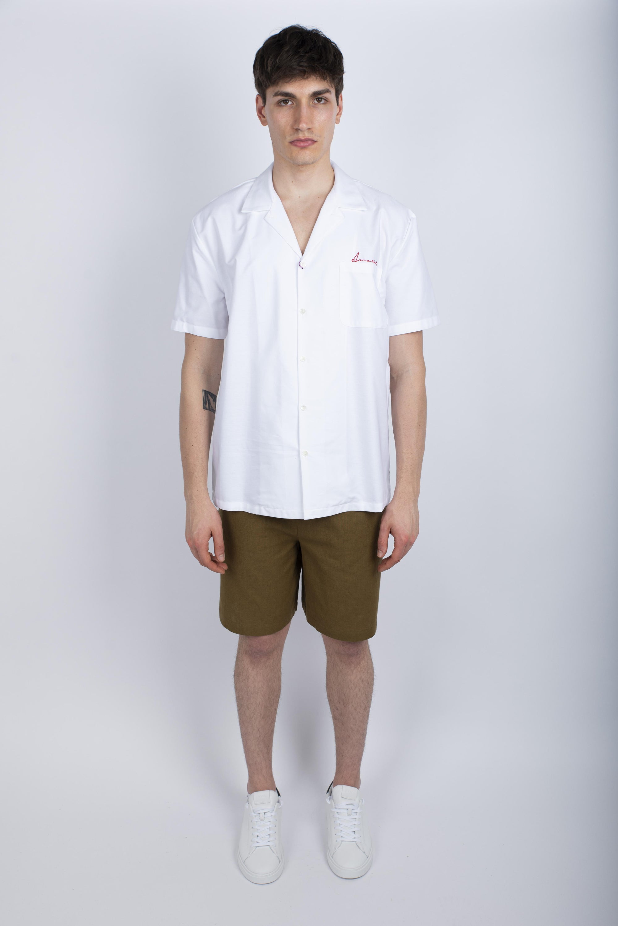 Shorts con vita elasticizzata verde oliva Amaranto Uomo B6D0016 DU19M AMARANTO 