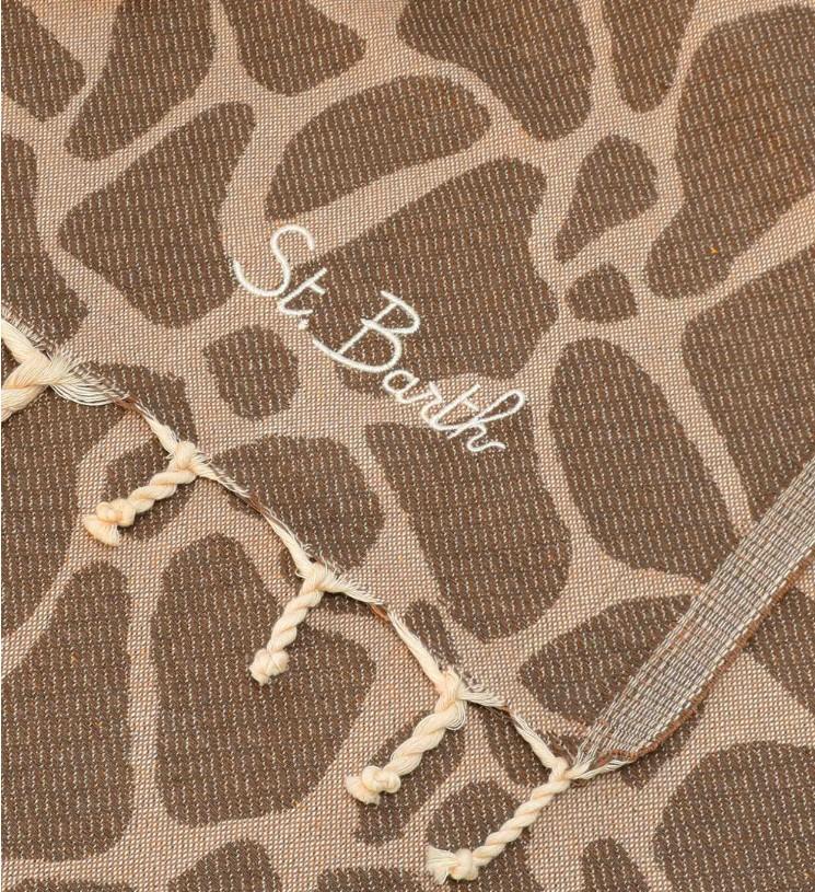 Telo mare Foutas in cotone jacquard con fantasia animalier FOUT009 01061L MC2 SAINT BARTH 