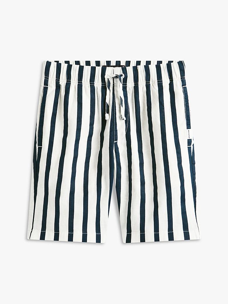 Shorts relaxed fit in misto lino a righe KB0KB10240J C1G TOMMY HILFIGER 
