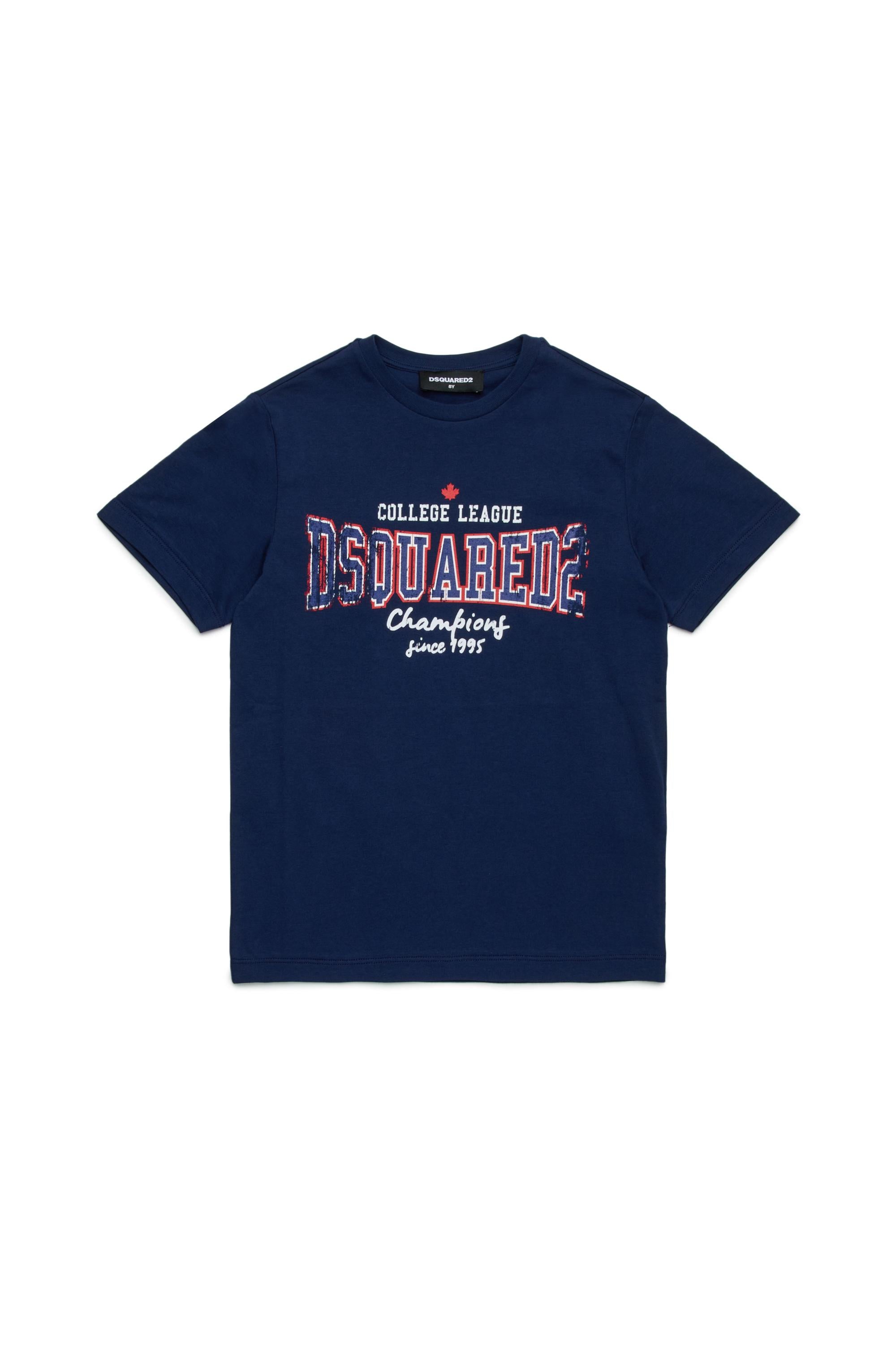 D2Kids Junior College T-shirt Blue DQ2742D0ACD DQ880 DSQUARED2 
