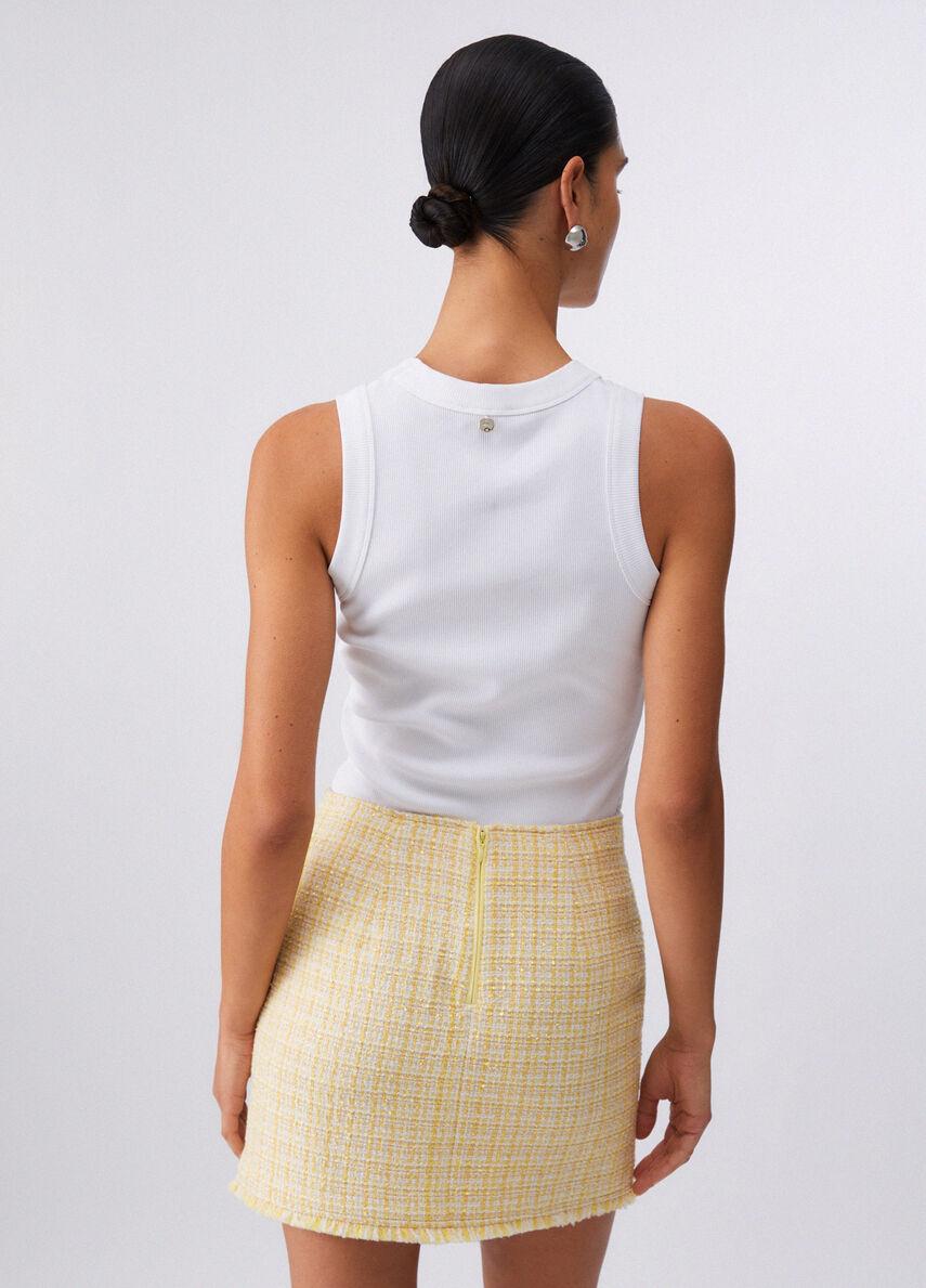 Top con applicazioni WA6490J4822 P9369 LIU JO WHITE1 