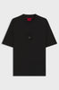 T-shirt in cotone intrecciato con loghi scomposti